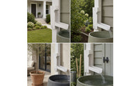 Rainwater Diverter with Outlet Spout Rectangular Downspout Diverter Hardware for Backyard