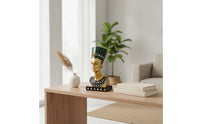 Nile Bust Golden Queen Bust Tabletop Nile Queen Figurine for History Buffs, Bookshelf, Office