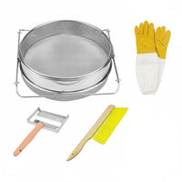 4 Pieces 4-Piece Beekeeper Tool Kit Safety Gloves Beekeeper Tool Kit Beehive Inspection Tools Stainless Steel for Beginners