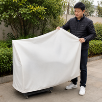 White Lawn Mower Cover, Riding Lawn Mower Cover for Outdoor Storage, Zero Turn Mower Cover Waterproof Dustproof Oxford Cloth
