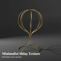 Gold Hat Display Stand Minimalist Design Wireframe Hat Holder Metal Hairpiece Holder Multi-Use Desktop Hairpiece Stand