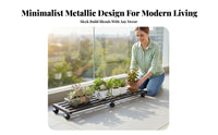 Rustwithstandant Tiered Plant Stand with casters Multi-Tier Design Rolling Tiered Plant Holder Space-Saving Flower Rack Weather withstandant for Gardeners, Homeowners, Home Decorators, Outdoor, Balcony, Patio, Living Room