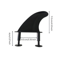 3 Pieces Surfing board Rear Fin Black Surfing board Fin with Screws Curved for Surfers