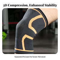 Breathable Compression Knee Sleeve Anti-Odor Knee Support Sleeve Flexible Fit for Basketball Players, Athletes, Running, Cycling, Workout