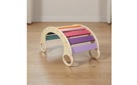 Wooden Climber Rockers Rounded Finish Slatted Rocking Curvedin-1 Arched Climbing Bridge for Playroom