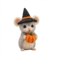 Felted Holiday Mouse Ornament Decorative Felt Mouse Figurine Cute Whimsical for Collectors, Tabletop Display