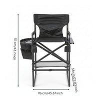 Director's Chair with Side Table Foldable Director's Chair with Cup Holder Furniture Portable Padded for Makeup Artists, Patio