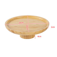 High Footed Serving Plate Wood Grain Wooden Pedestal Tray Versatile Pedestal Dessert Plate for Living Room, Dining Table, Party