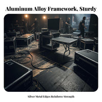 Shockproof Mobile Audio Workstation Heavy-Duty Construction Flight Case Lockable Rack Cabinet Portable Design for Sound Technicians, Live Performers, Event Production Crew, Touring, on-Location, Events, Studio