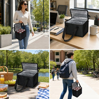 Lunch Bag with Shoulder Strap Foil-Lined Insulated Lunch Bag Soft Cooler Thermal Sturdy for Office, School