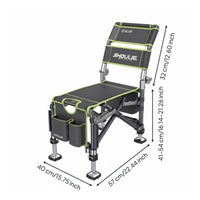 Folding Fishing Chair Heavy Duty Construction Fishing Chair with Backrest Stable Reinforced Scaffold for Anglers, Fishermen, Camping, Riverside