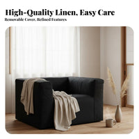 Removable and cleanable Cover Lowsupport Upholstered Armchair Wabi-Sabi Design Accent Chair Japanese design Indoor Furniture Nordic Aesthetic for Interior Designers, Hotel Managers, Living Room, Bedroom, perusing corner, Reception Area