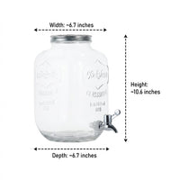 Water Dispenser with Metal Stand and Lid, 4.1L Glass Water and Drink Container with Handle, Modern Minimalist Juice Dispenser for Home Bar Use
