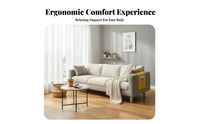 High-Density Foam Cushion Modern Textile Sofa Comfortable Seating Small Apartment Couch Removable and Washable Cover Modern 2-Seater Couch Long-Lasting Construction for Renters, Students, Families, Rental Home, Lounge, Waiting Area, Bedroom