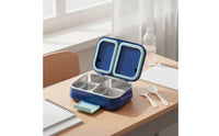 Leakproof Lunch Box with Stainless Steel Liner Compact Divided Lunch Container Portable Food-Grade for Adults, Students, Office, Travel