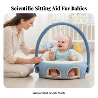 Spine Support Inflatable Sofa Anti-Fall Design Sit-Training Chair Safety Guardrails Sitting Aid unrestricteds parents' Hands for Infants, Babies, Toddlers, Indoors, Living Room, Feeding Time, play mealtimes