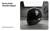 Carbon Textile Complete Face Helmet 3C Certified Retro Aerodynamic Design Impact-Absorbing Headwear for Men, Daily Commute, Cruising, Long Rides