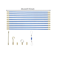10 Pieces Flexible Fiberglass Wire Pulling Rods Wear-Resistant Wire Pulling Rods Slim Cable Pulling Rods Tape Kit Low Friction for Electricians