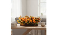 Artificial Flower Arrangement with Wooden Box Rustic Floral Centerpiece with Wooden Completely Full Artificial Floral Centerpiece