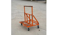 Foldable Flatbed Cart Adjustable Height Surface Hand Truck Orange Frame Folding Cart
