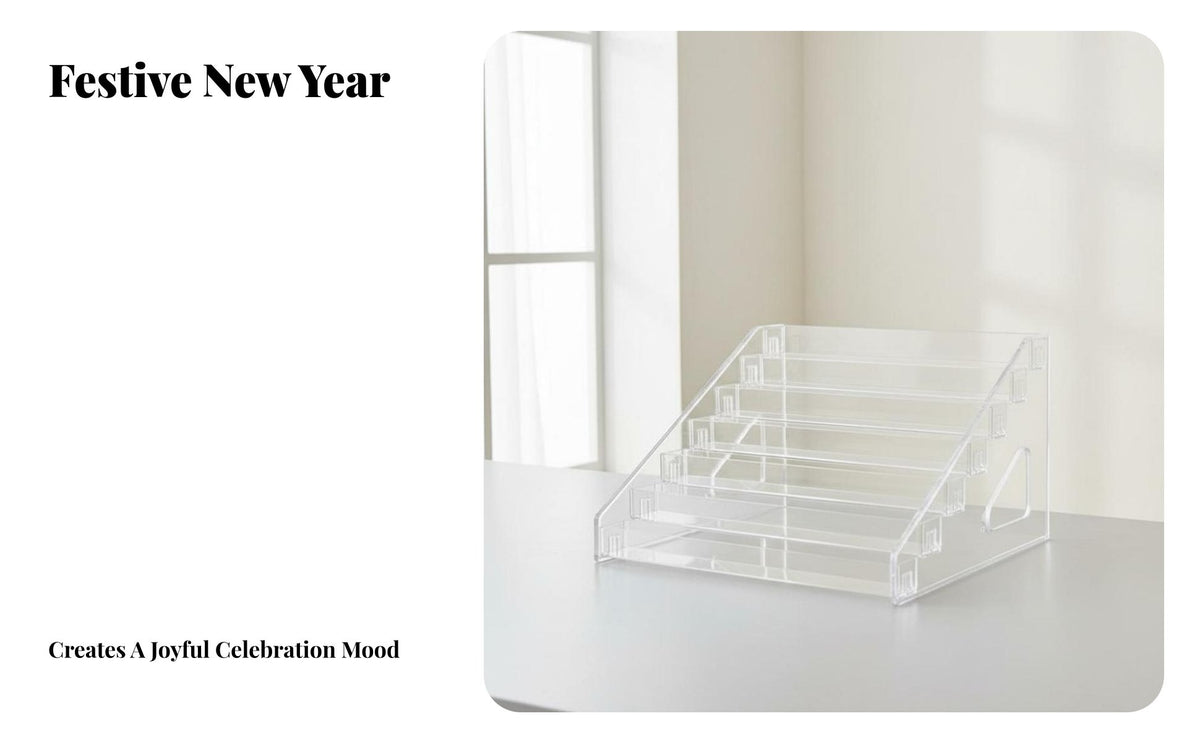 Acrylic Card Display Rack Tiered Design Multi-Tier Display Rack Space-Saving Clear Greeting Card Holder for Collectors, Desktop, Retail Stores, Office