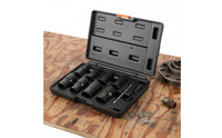10 Pieces Heavy Duty Damaged Nut Extractor Socket Cr-Mo Steel Rusted Nut Removal Socket Blow Molded Case Wheel Lock Remover for Garage