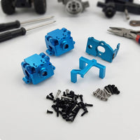 RC Car Set 1:28 Scale RC Car Parts Gearbox with Motor Mount Metal for Hobbyists, Builders