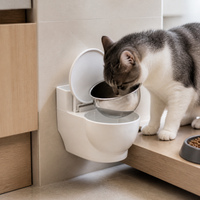 Pet Toilet-Shaped Water Dispenser for Cats and Dogs, Automatic Drinking Fountain Bowl