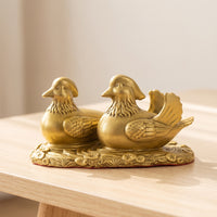 Duck Figurine Gold-Tone Duck Ornament Decorative Animal Figurine for Collectors, Desk, Office, Cabinet