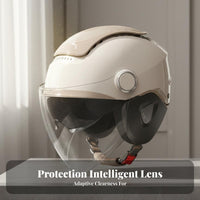 Breathable Ventilated Face Motorcycle Helmet Lightweight Half Shell Motorcycle Helmet Adjustable Fit Safety Headwear Quick Release Buckle for Women, Commuters, City Commuting