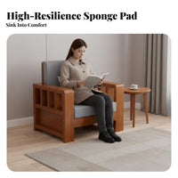 New Chinese design Wood Frame Couch Set Small Space suitable Upholstered Sectional Couch clean-lined contemporary Design Living Room Furniture Spacious Seating for Homeowners, Apartment Dwellers, Office Workers, Home, Reception Area