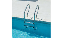 2-Step Pool Ladder Stainless Steel Pool Ladder with Handrails Anti-Slip