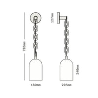 Vintage Wall Lamp Decorative Chain Vintage Wall Light Easy to Install Glass Pendant Lamp for Hallway