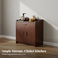 Dining Room Buffet Cabinet Multi-Functional Home Bar Cabinet Versatile Usage Wooden Sideboard with Hutch for Homeowners, Families, Entryway, Hallway