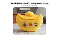 Gold Ingot Soft Ie Good Luck Attraction Chinese Wealth Symbol Pillow Gold Ingot Shaped Pillow Soft Material Soft Toy Cute Design