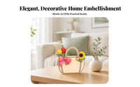 Dark Brown Outline Home Decor Pink Bow Layered Wooden Handbag Wooden Handbag Decoration