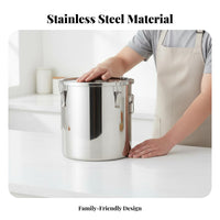 Sealed Metal Rice Bin Humidity-Resistant-Resistant Stainless Steel Airtight Canister Rust-Resistant Stainless Steel Storage Canister for Restaurant
