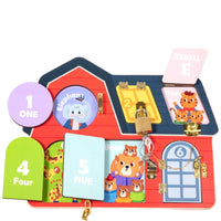 Busy Board with Wooden Board Preschool Motor Skills Toy for Young Children
