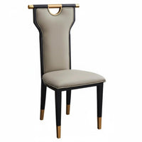 Modern Chinese Design Upholstered High-Back Chair Comfortable Cushion Upholstered High-Back Chair with Handle Sturdy Frame Dining Room Seat Ergonomic Design for Restaurant Owners, Hotel Managers, Interior Designers, Banquet Hall, Kitchen, Office, Bedroom