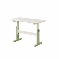 Solid Wood Height-Adjustable kids' Desk Grows with Child children's Furniture Ergonomic Writing Table Rounded Corners for Students, Teenagers, Toddlers, Bedroom, Study Room, Home, Playroom