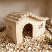 Bunny and Guinea Pig Houses, Ventilated Guinea Pig Shelters, 2-Level Wooden House with Stairs for Quail and Chickens