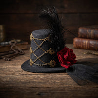 Diminutive Headpiece Hat with Clip Steampunk Fascinator Hat Decorative Fascinator for Women, Halloween