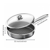 Even Heating 304 Stainless Steel Pan Scratch Resistant Non-Stick Honeycomb Frying Pan for Home Kitchen