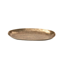 Metal decorative Tray with Textured Surface Sculptural Irregular Elliptical Tray Elegant Decorative Bowl for Coffee Table