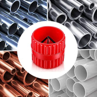 Copper Pipe Deburring Tool Tri-Blade Design Aluminum Tube Chamferer Hardened Alloy Steel Blades Pipe Rim Scraper for Plumbers, DIY Users, Plumbing Repair, Workshop