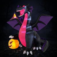 Inflatable Dragon with Pumpkin Giant Halloween Inflatable Dragon for Lawn