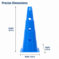 50cm Football Cones, PE Training Cones for Agility & Sports, Stackable Marker Cones for Football Training Equipment