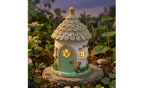 Thatched Roof Cottage Resin Solar Glowing Decoration Waterproof Micro Landscape House
