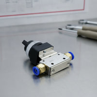 Aluminum Alloy Pneumatic Valve with Button Compact Push Button Valve Momentary 13mm Thread for Automation Projects