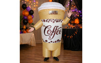 Inflate Inflatable Coffee Cup Suit Full-Body Coffee Cup Costume One Size Fits Most Inflatable Costume Oversized for Cosplayers